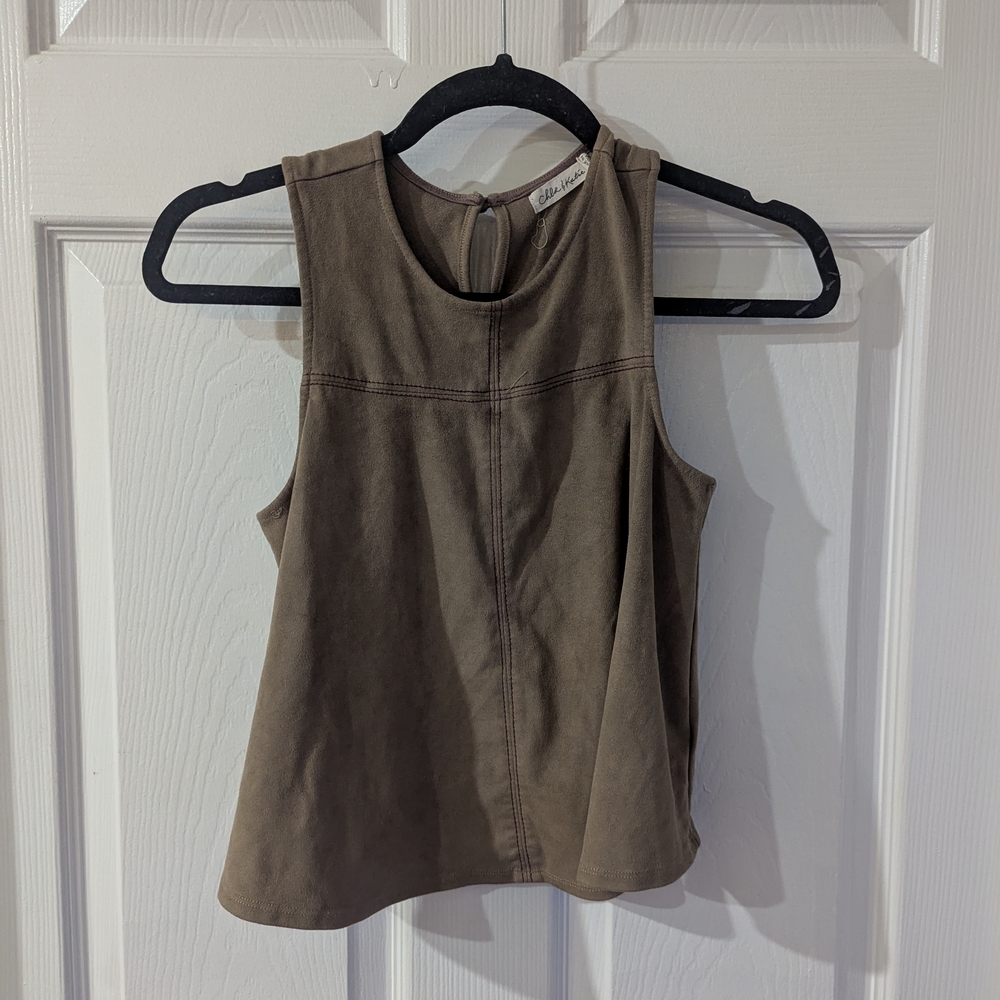 Chloe And Katie Taupe Sleeveless Top
